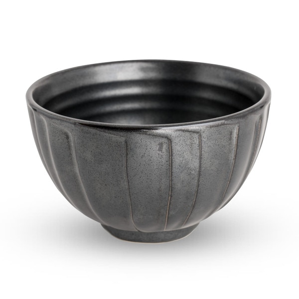 Image of Tessa Black Ribbed Bowl 5" 1