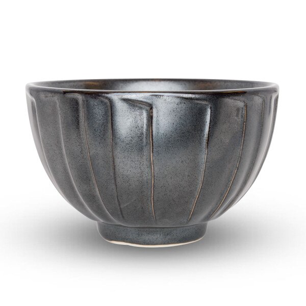 Image of Tessa Black Ribbed Bowl 5" 2