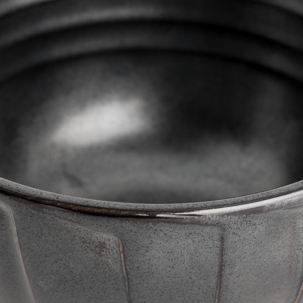 Image of Tessa Black Ribbed Bowl 5" 4