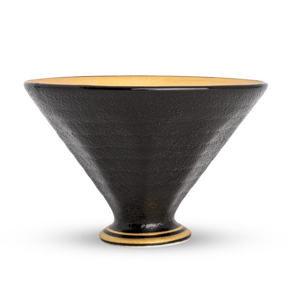 Image of Black Gold Pedestal Bowl 3.75" 2