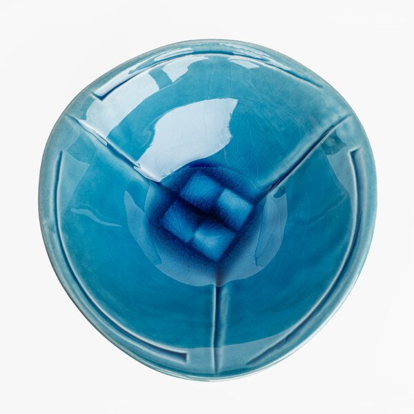 Image of Deep Turquoise Abstract Bowl 5.5" 3