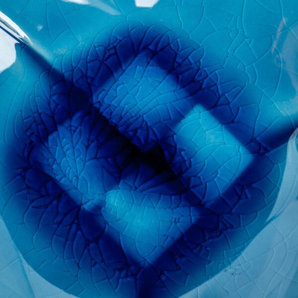 Image of Deep Turquoise Abstract Bowl 5.5" 4