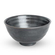 Tessa Black Ribbed Bowl 4.75"