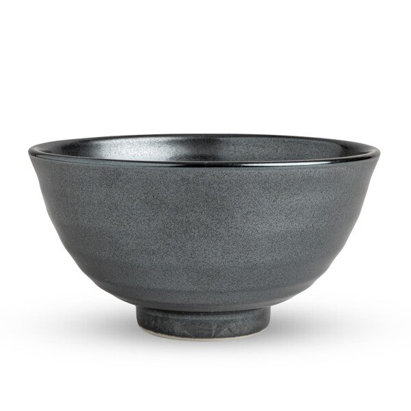 Image of Tessa Black Ribbed Bowl 4.75" 2