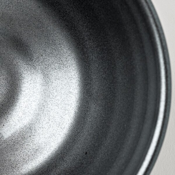 Image of Tessa Black Ribbed Bowl 4.75" 4