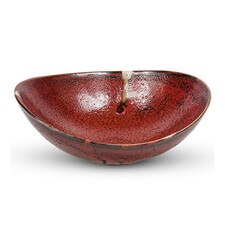 Shuin Red Oval Bowl 5.75"