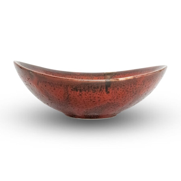 Image of Shuin Red Oval Bowl 5.75" 2