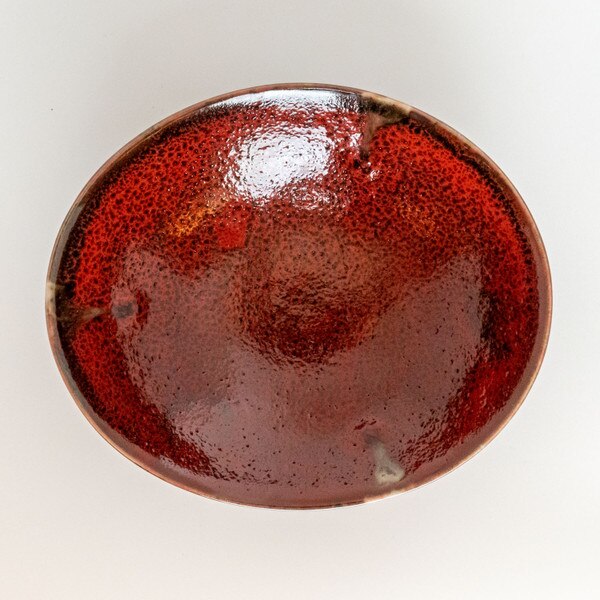 Image of Shuin Red Oval Bowl 5.75" 3