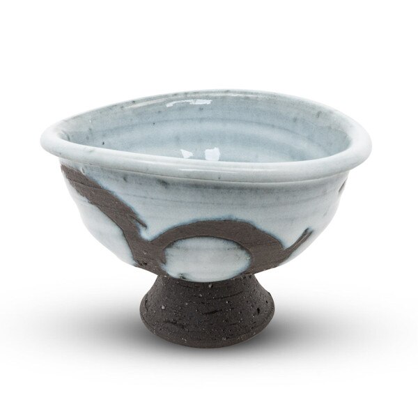 Image of Seiun Blue Pedestal Bowl 4.25" 1