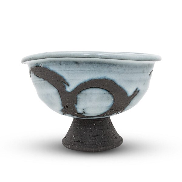Image of Seiun Blue Pedestal Bowl 4.25" 2
