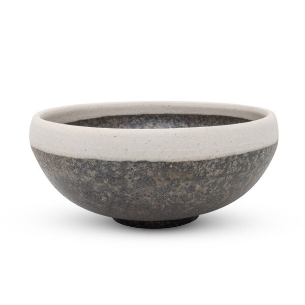 Image of Kokugama Gray White Ring Bowl 5" 2
