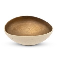 Kinzome Gold White Round Bowl 5.5”