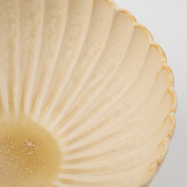 Image of Beige Bamboo Flower Bowl 4.75" 4