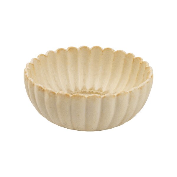 Image of Beige Bamboo Flower Bowl 3.75" 1