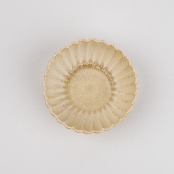 Image of Beige Bamboo Flower Bowl 3.75" 2