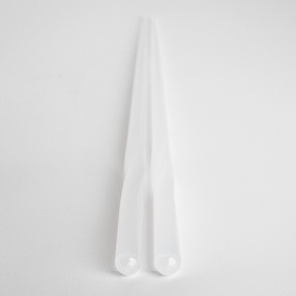 Image of Acrylic Twist Transparent White Chopsticks 9" (20 Pairs) 3