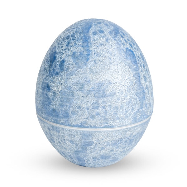 Image of Blue Seafoam Egg-Shaped Lidded Bowl 2.5" 1