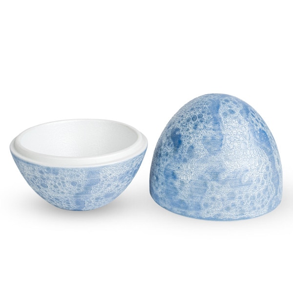 Image of Blue Seafoam Egg-Shaped Lidded Bowl 2.5" 2