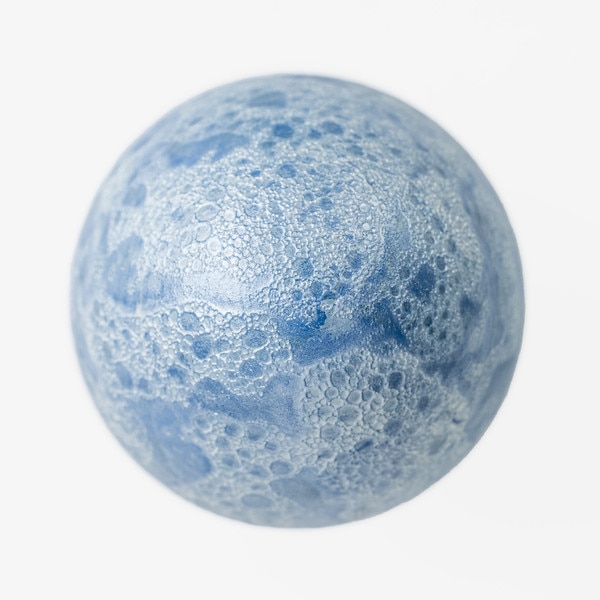 Image of Blue Seafoam Egg-Shaped Lidded Bowl 2.5" 3
