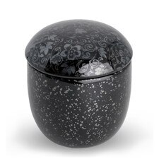 Black Flower Lidded Bowl 3"