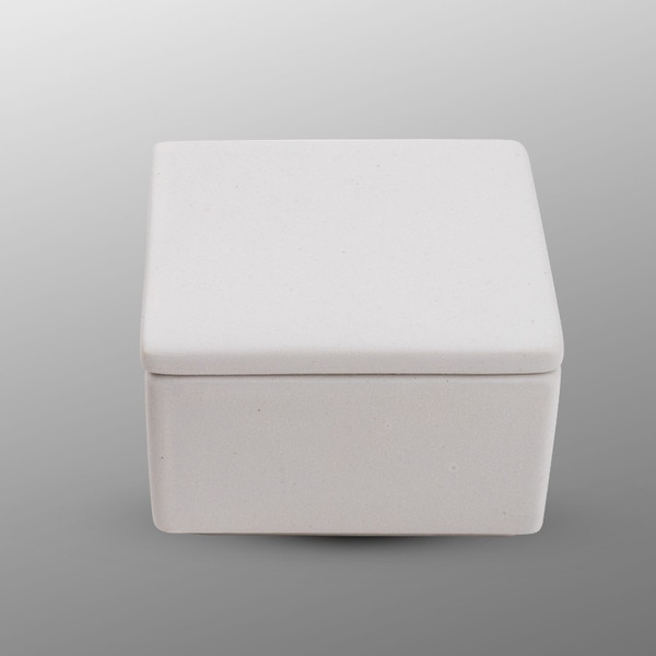 Image of Motoi Mat White Square Lidded Bowl 2.75" 1