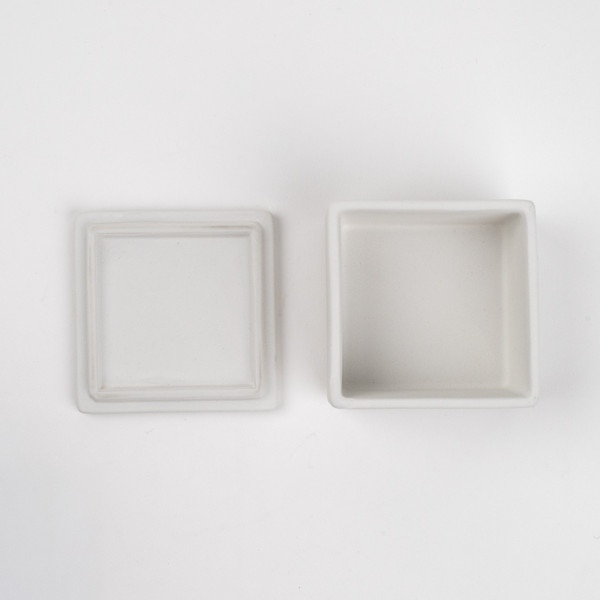 Image of Motoi Mat White Square Lidded Bowl 2.75" 2