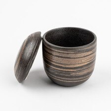Uzumaki Dark Brown Lidded Bowl 2.75" hover-image