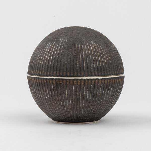 Image of Aged Bronze Lidded Bowl 3.75" 2