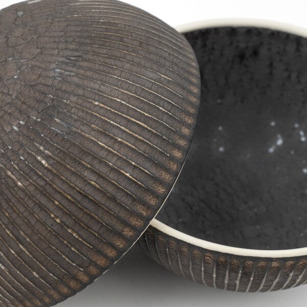 Image of Aged Bronze Lidded Bowl 3.75" 5