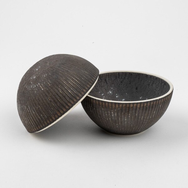 Image of Aged Bronze Lidded Bowl 3.75" 6