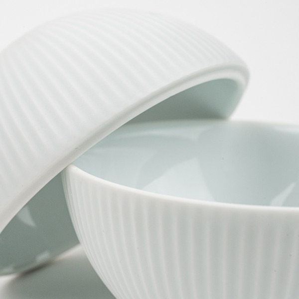 Image of Mat White Lidded Bowl 3.5" 5