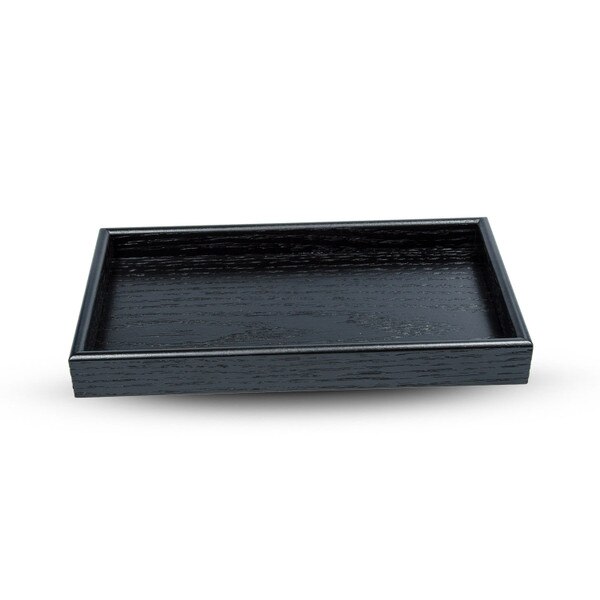 Image of Black Rectangular Wooden Cash Tray