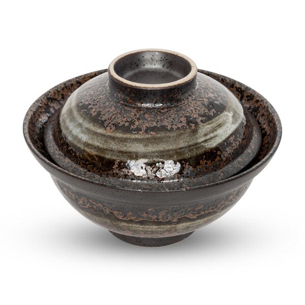 Image of Brushstroke Lidded Bowl 6.25" 1