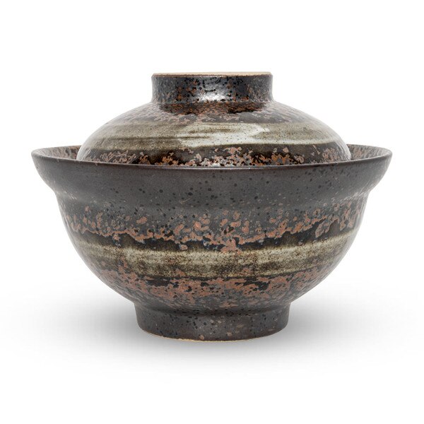 Image of Brushstroke Lidded Bowl 6.25" 2
