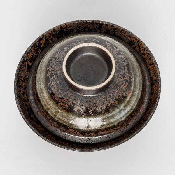 Image of Brushstroke Lidded Bowl 6.25" 3