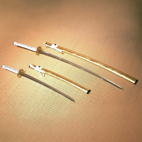 Image of Kanazawa Gold Leaf Decorative Sword Set with Display Stand 2