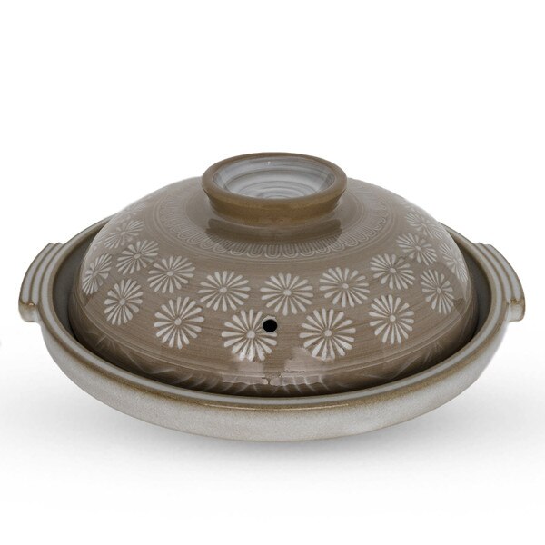 Image of Ginpo Mishima Toban Ceramic Grilling Plate w/ Lid 9.5" 1
