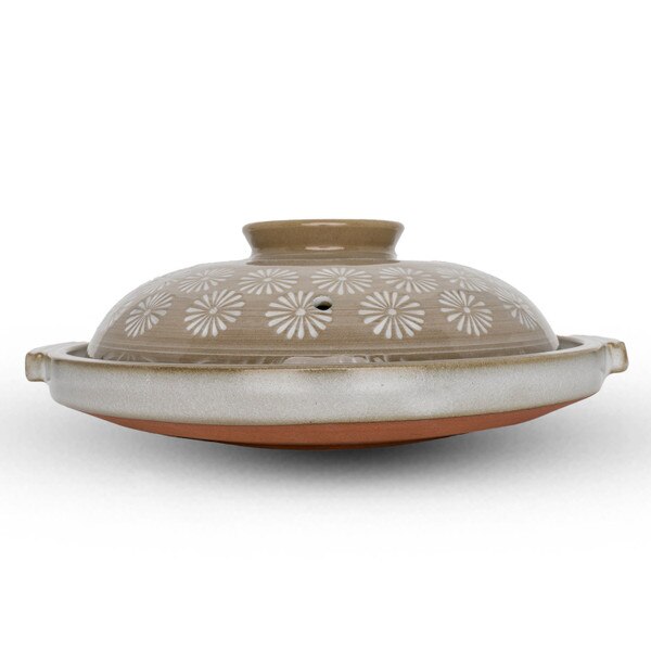 Image of Ginpo Mishima Toban Ceramic Grilling Plate w/ Lid 9.5" 2