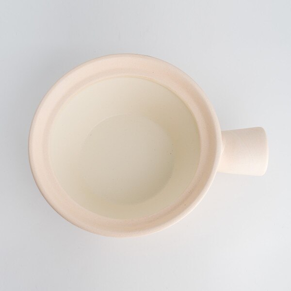 Image of Single Handle Beige Clay Pot 7.75" 3