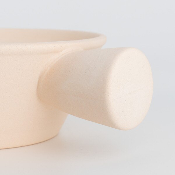 Image of Single Handle Beige Clay Pot 7.75" 4