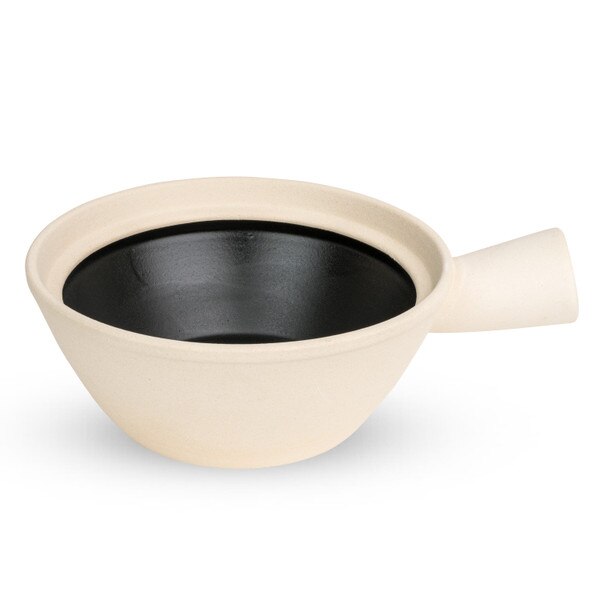 Image of Single Handle Beige Clay Pot 9.75" 1