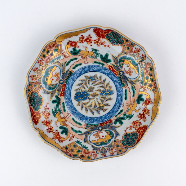 Image of Daishoji Imari Cranes Plate 9.75" with Plate Stand 3