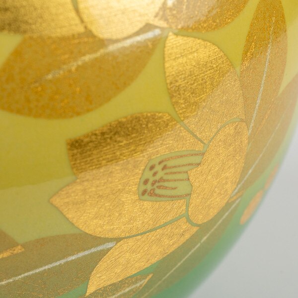 Image of Gold Camellia Vase 9.25" 4