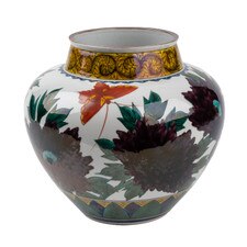 Peony Butterfly Vase 9.5"