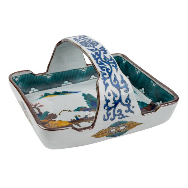 Image of Old Kutani Handled Bowl 8.25" 1