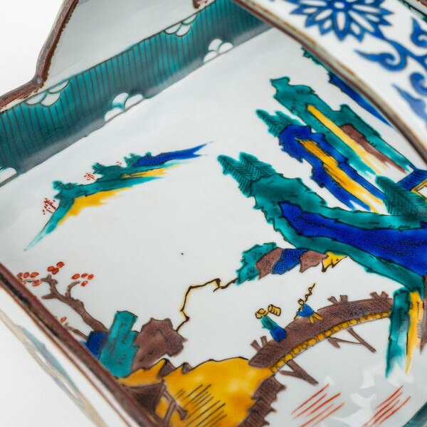 Image of Old Kutani Handled Bowl 8.25" 5