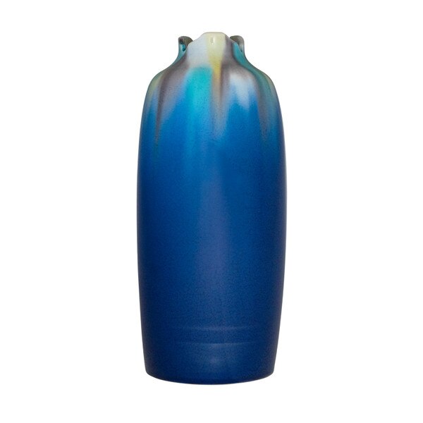Image of Navy Blue Glazed Narrow Vase 4.25" 1
