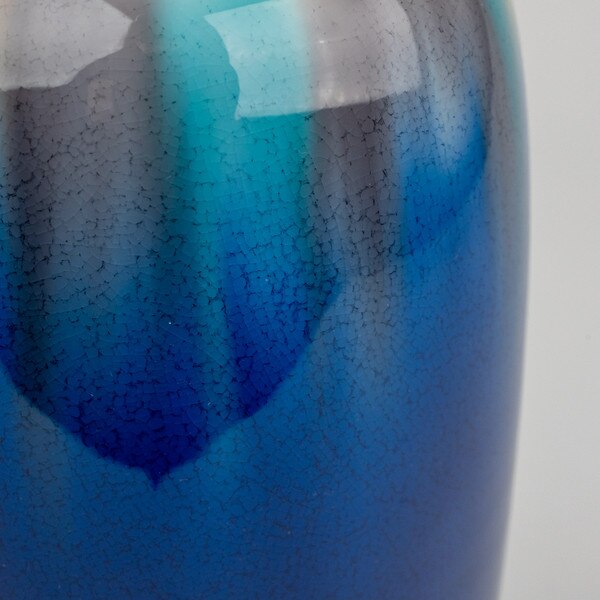 Image of Navy Blue Glazed Narrow Vase 4.25" 4