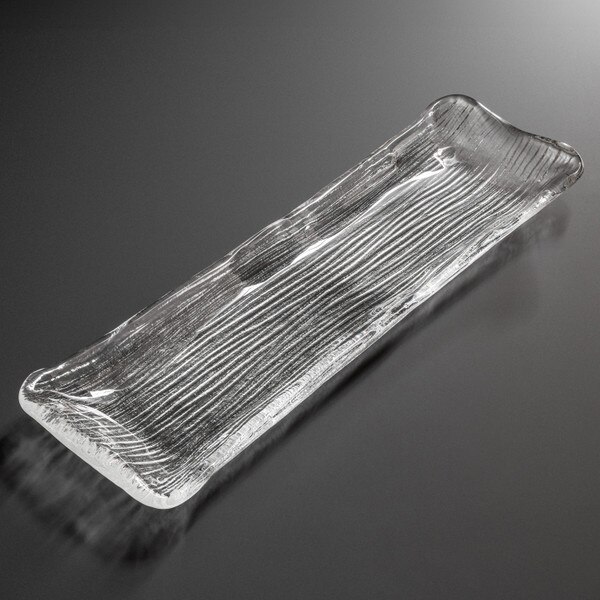 Image of Ripple Glass Rectangular Plate 15.5" 1