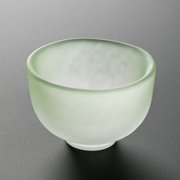 Image of Wakakusa Green Glass Sake Cup 1